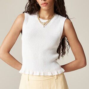 J. Crew Ruffle-trim shell tank top in premium ultra-fine cotton Size XS